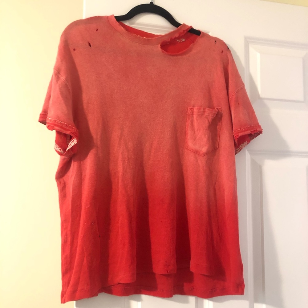 Free People Relaxed Distressed Tee